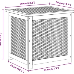 vidaXL Tuinopslagdoos 88 L Massief Acaciahout 60 x 50 x 56 cm Beige