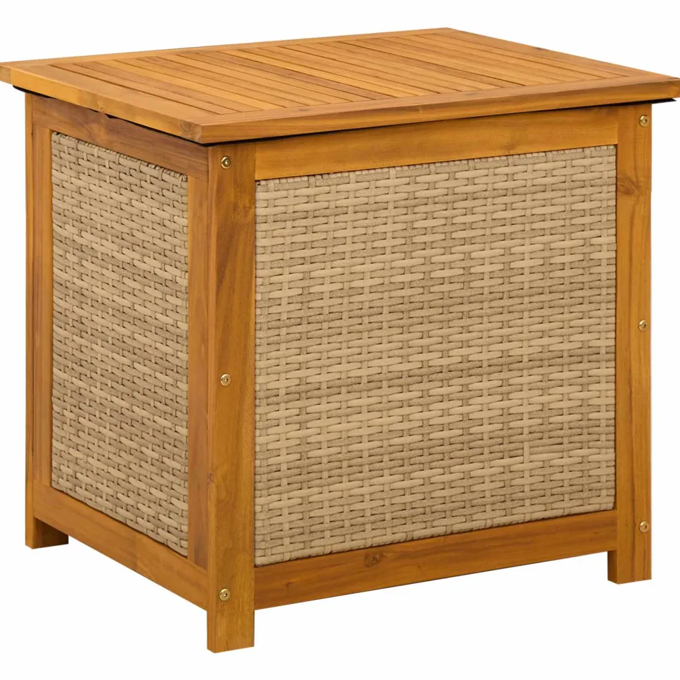 vidaXL Tuinopslagdoos 88 L Massief Acaciahout 60 x 50 x 56 cm Beige