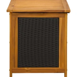 vidaXL Tuinopslagdoos 88 L Massief Acaciahout 60 x 50 x 56 cm Zwart