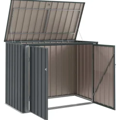 vidaXL Tuinopslagdoos Zwart 151,5 x 82 x 110,5 cm Staal