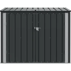 vidaXL Tuinopslagdoos Zwart 151,5 x 82 x 110,5 cm Staal