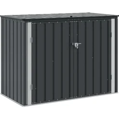 vidaXL Tuinopslagdoos Zwart 151,5 x 82 x 110,5 cm Staal
