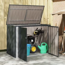 vidaXL Tuinopslagdoos Zwart 151,5 x 82 x 110,5 cm Staal