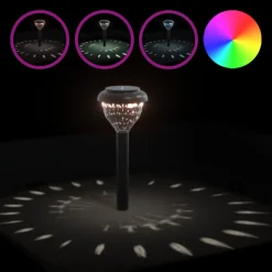 vidaXL Tuinpadverlichting 4 st solar met grondpennen RGB en warmwit