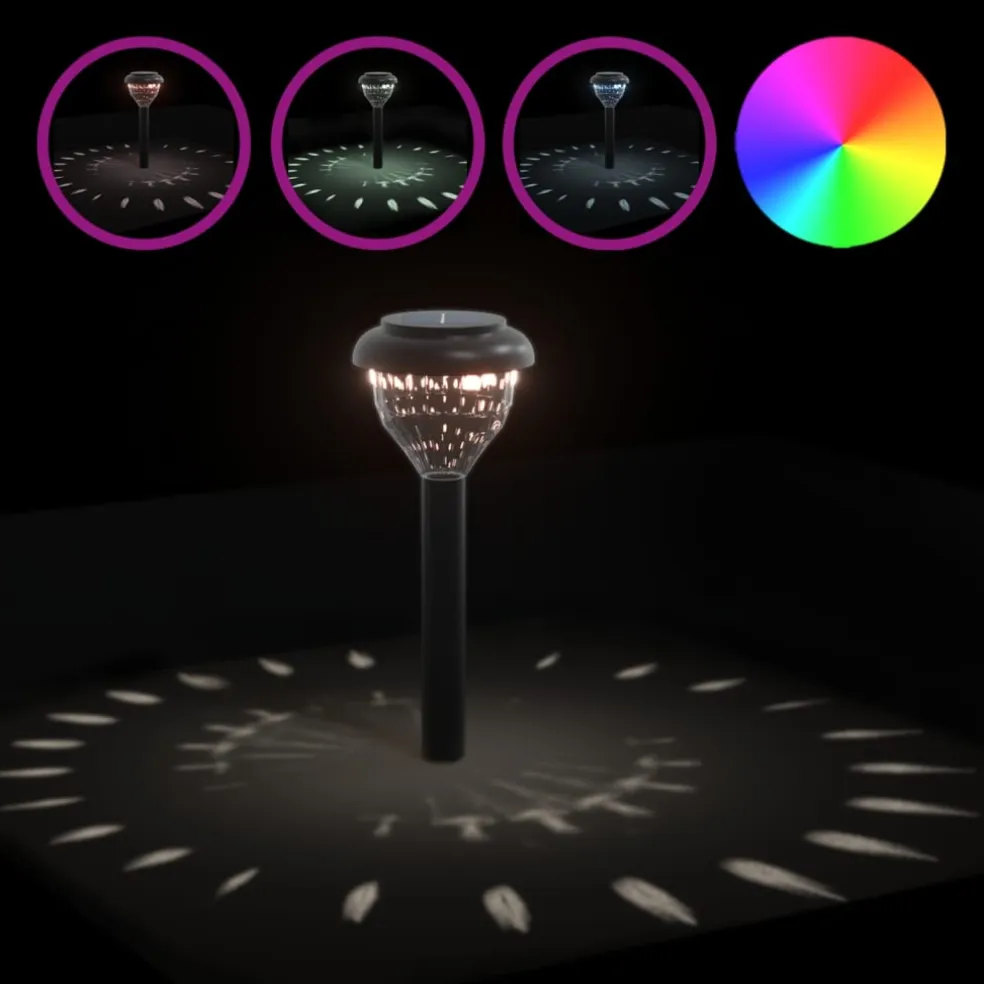 vidaXL Tuinpadverlichting 4 st solar met grondpennen RGB en warmwit