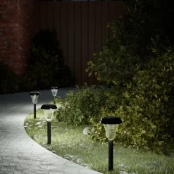 vidaXL Tuinpadverlichting 12 st solar met grondpennen wit