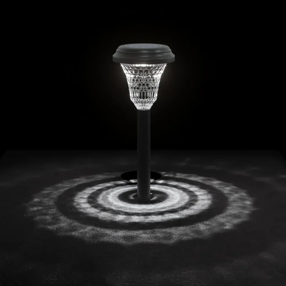 vidaXL Tuinpadverlichting 12 st solar met grondpennen wit