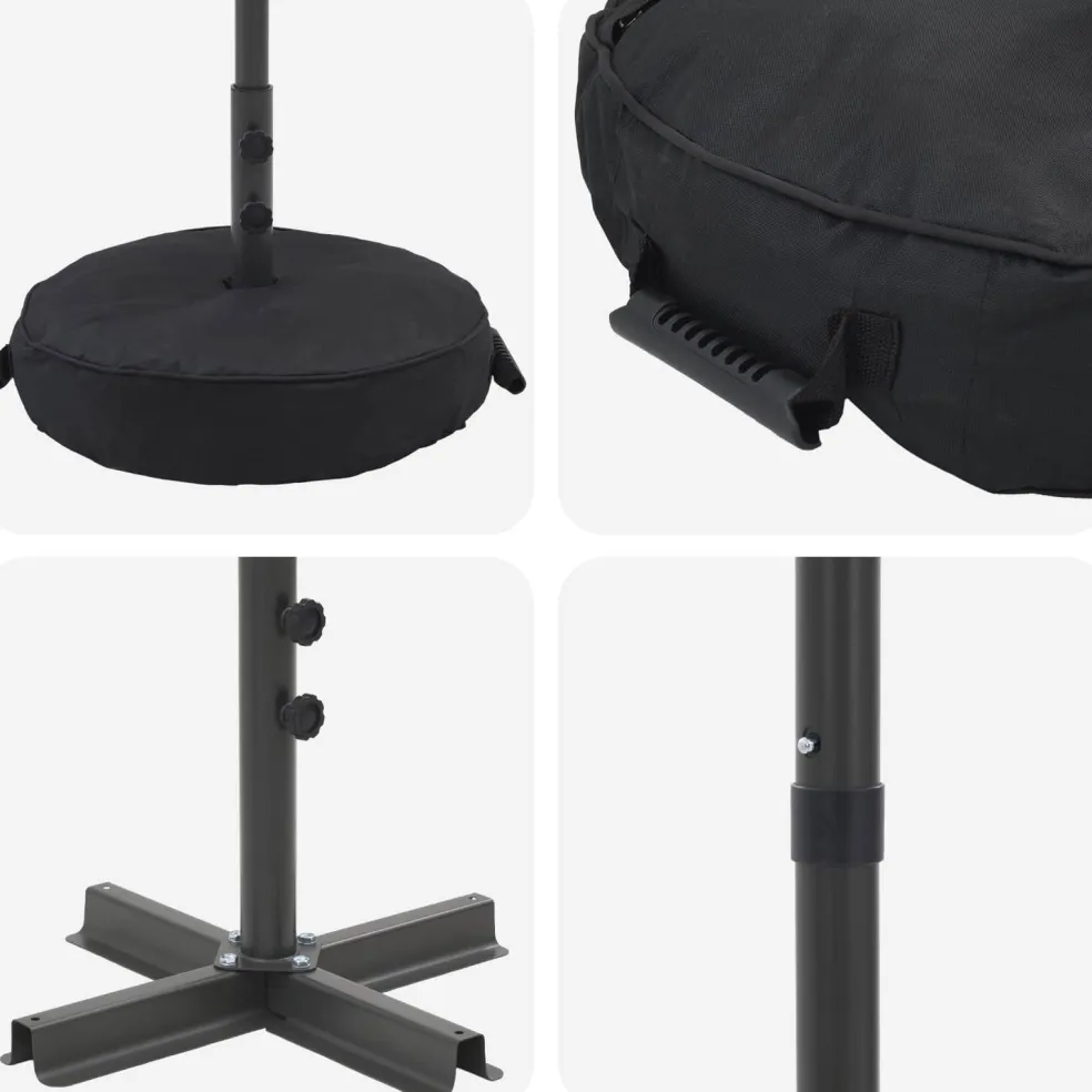 vidaXL Tuinparasol met Basis 200 x 300 cm Polyester Rechthoekig