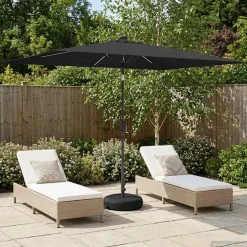 vidaXL Tuinparasol met LED-lampen en voet 200 x 300 cm Polyester