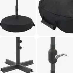 vidaXL Tuinparasol met LED-lampen en voet 200 x 300 cm Polyester