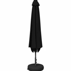 vidaXL Tuinparasol met LED-lampen en voet 200 x 300 cm Polyester Zwart