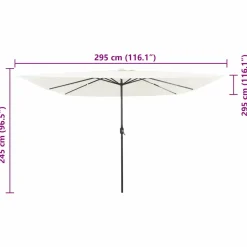 vidaXL Tuinparasol Zand 295 x 295 x 245 cm Polyester en staal