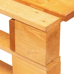vidaXL Tuinpoef met zandkleurig kussen pallet hout honingbruin
