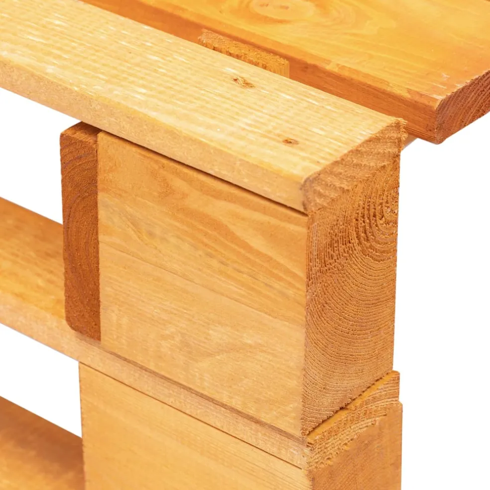 vidaXL Tuinpoef met zandkleurig kussen pallet hout honingbruin