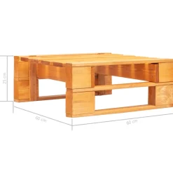 vidaXL Tuinpoef met zandkleurig kussen pallet hout honingbruin