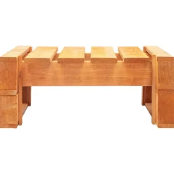 vidaXL Tuinpoef met zandkleurig kussen pallet hout honingbruin