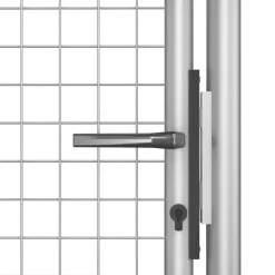vidaXL Tuinpoort gegalvaniseerd staal 105x75 cm zilver