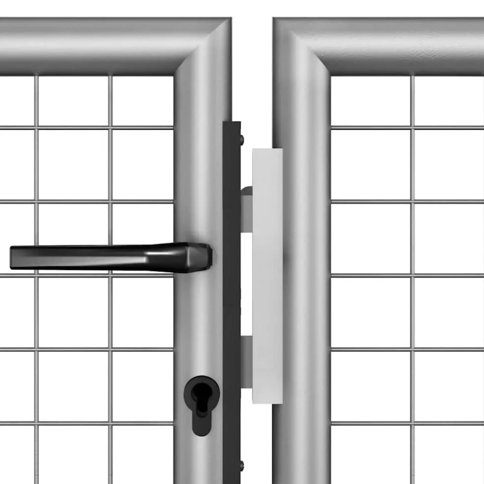 vidaXL Tuinpoort gegalvaniseerd staal 400x75 cm zilver