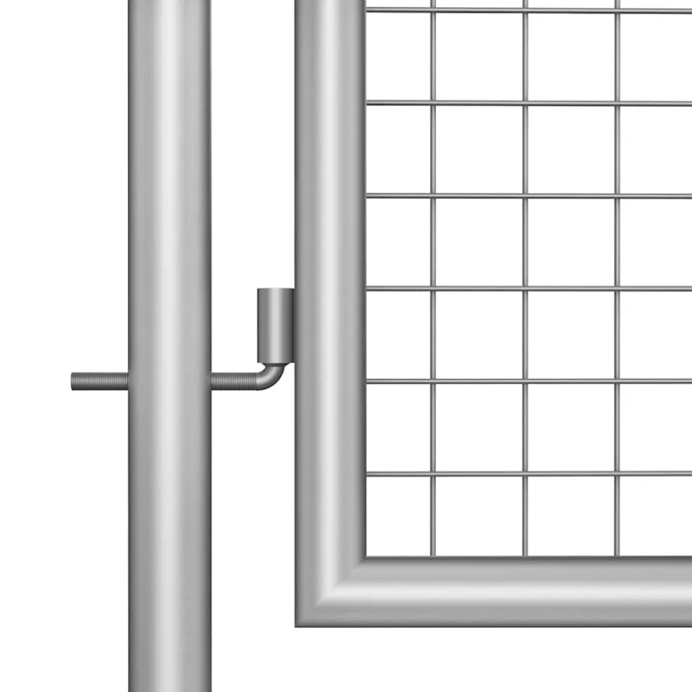 vidaXL Tuinpoort gegalvaniseerd staal 400x75 cm zilver