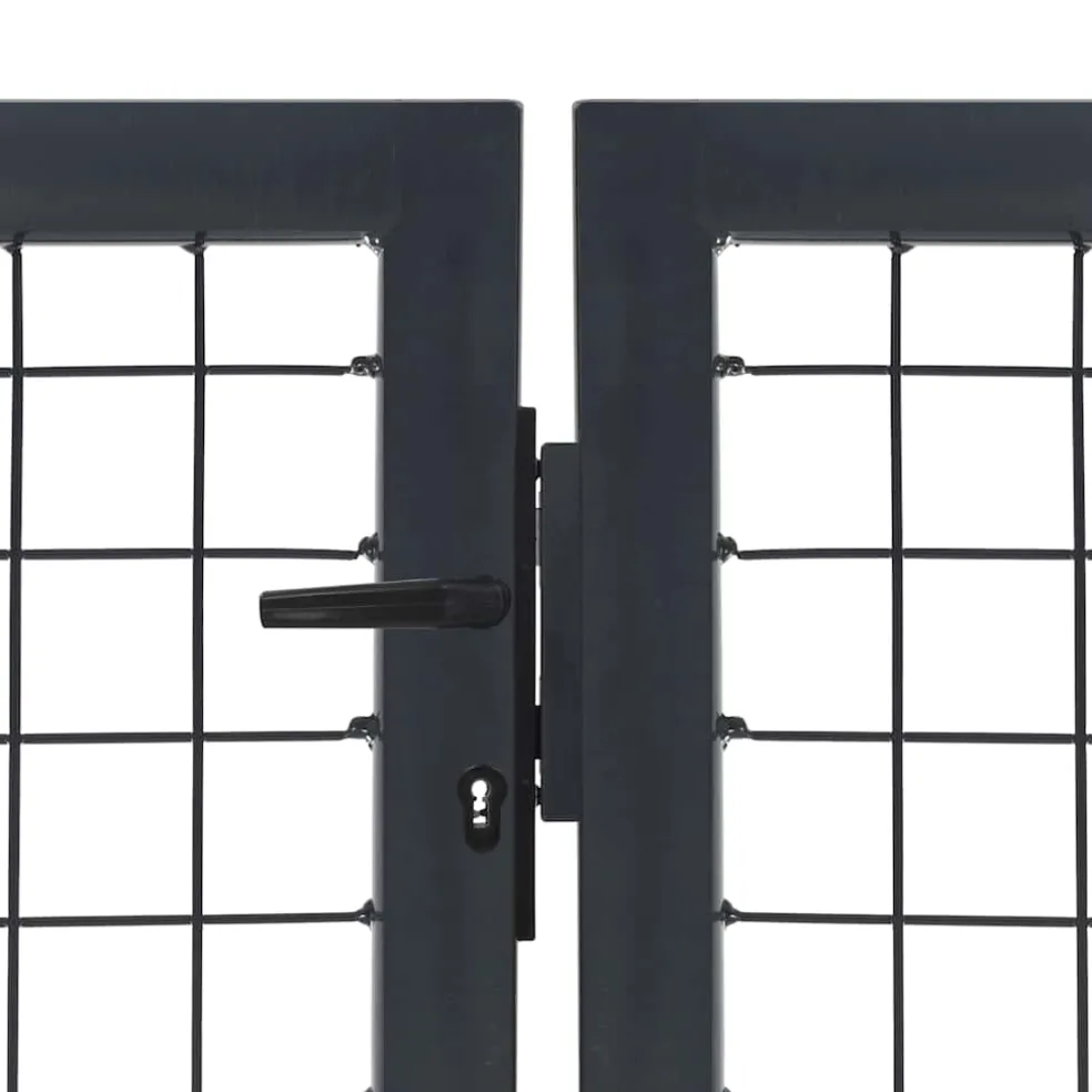 vidaXL Tuinpoort met palen staal 350x100 cm antraciet