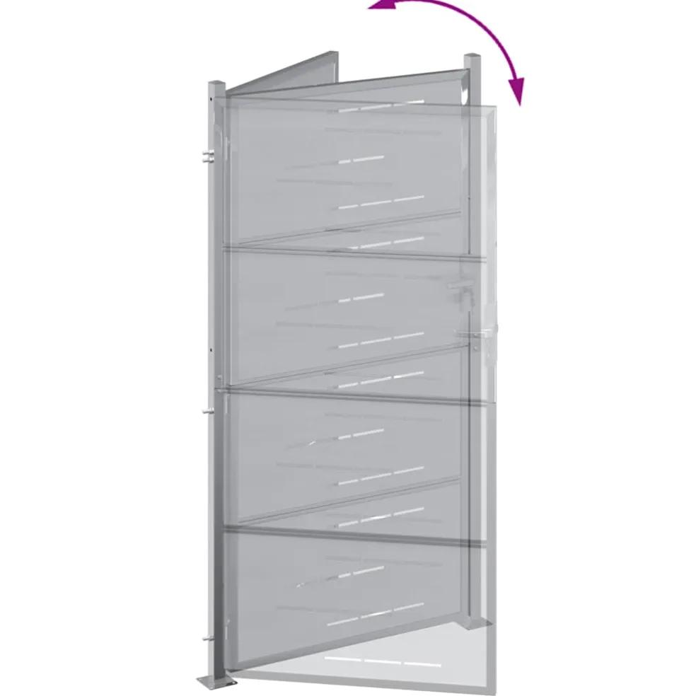 vidaXL Tuinpoort met slot Zilver 85 x 196 cm Roestvrij staal