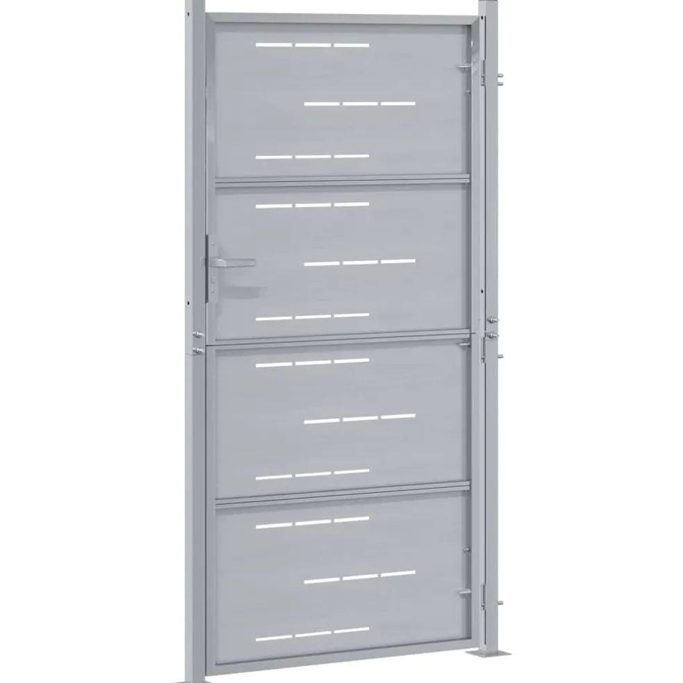 vidaXL Tuinpoort met slot Zilver 85 x 196 cm Roestvrij staal