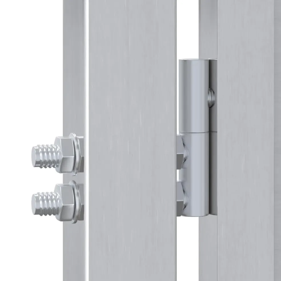 vidaXL Tuinpoort met slot Zilver 85 x 196 cm Roestvrij staal