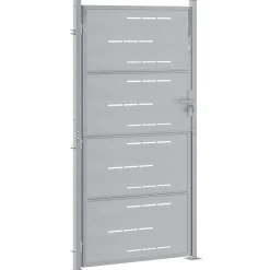 vidaXL Tuinpoort met slot Zilver 85 x 196 cm Roestvrij staal