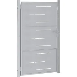 vidaXL Tuinpoort met slot Zilver 85 x 144 cm Roestvrij staal