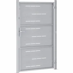 vidaXL Tuinpoort met slot Zilver 85 x 144 cm Roestvrij staal