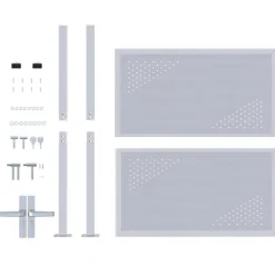 vidaXL Tuinpoort met slot Zilver 85 x 97 cm Roestvrij staal
