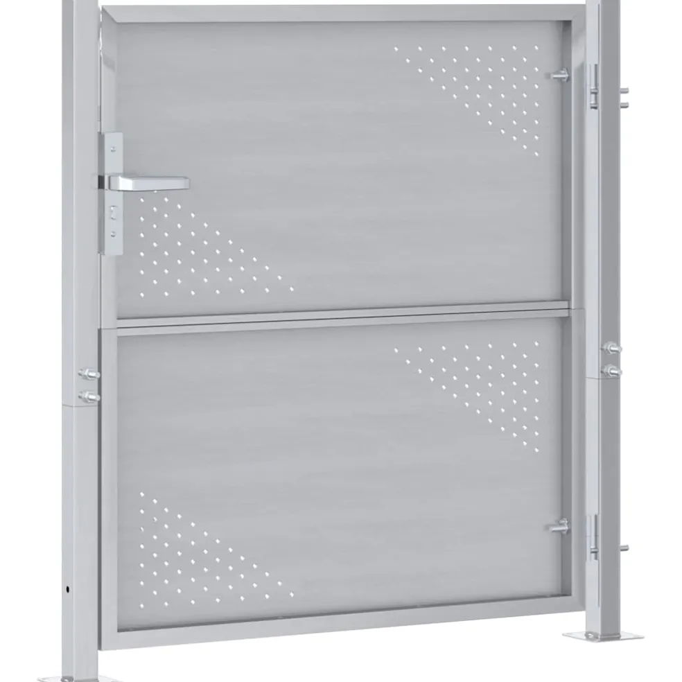 vidaXL Tuinpoort met slot Zilver 85 x 97 cm Roestvrij staal