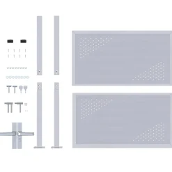 vidaXL Tuinpoort met slot Zilver 85 x 97 cm Roestvrij staal