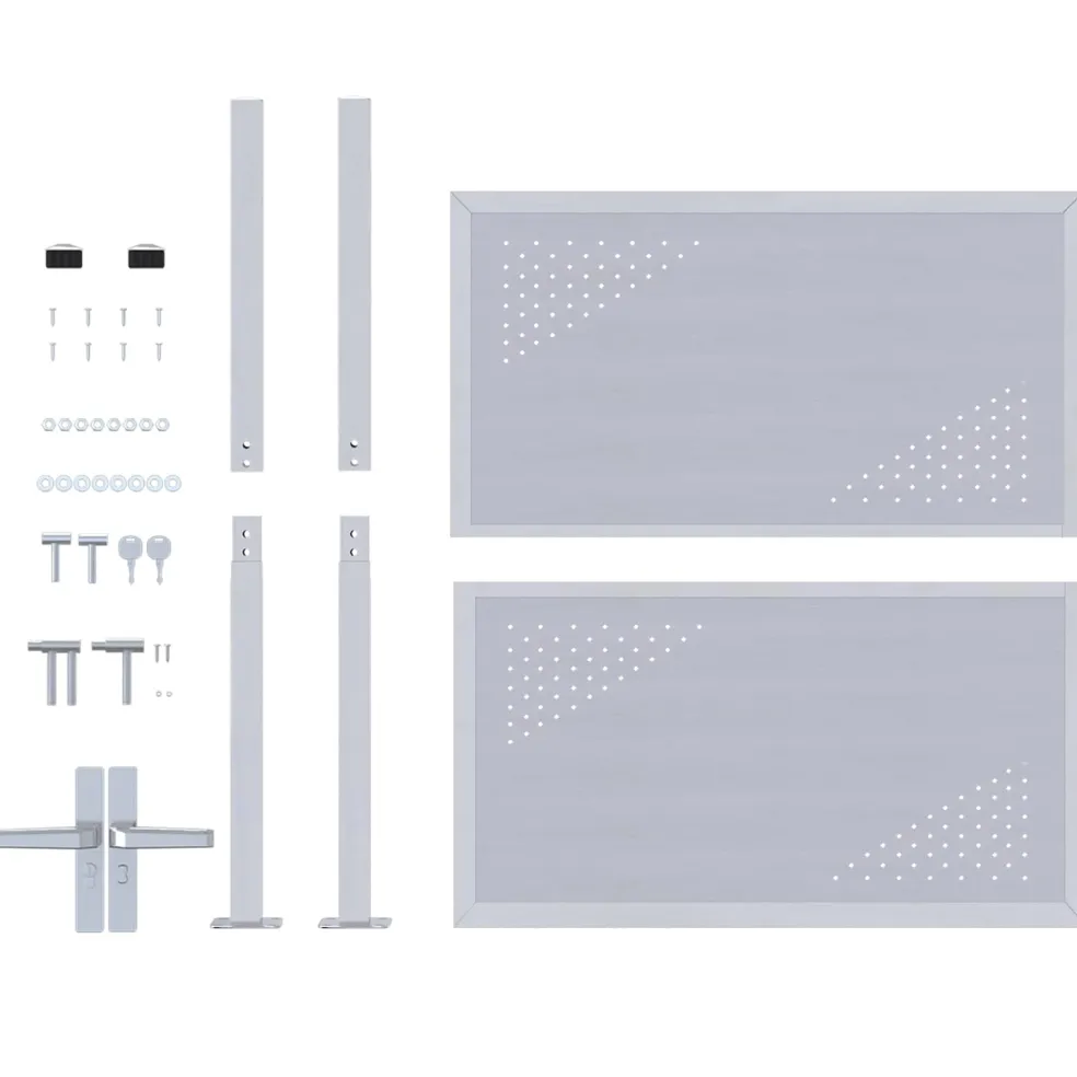 vidaXL Tuinpoort met slot Zilver 85 x 97 cm Roestvrij staal