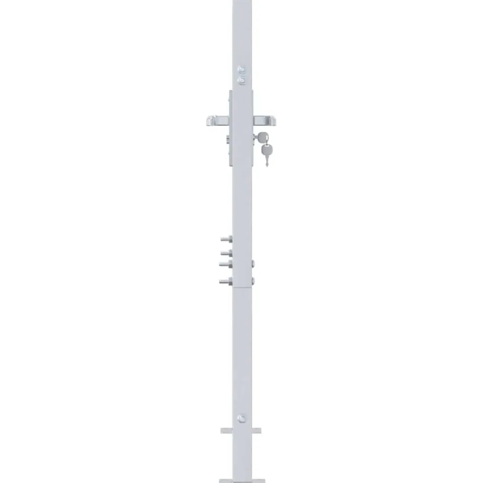 vidaXL Tuinpoort met slot Zilver 85 x 97 cm Roestvrij staal