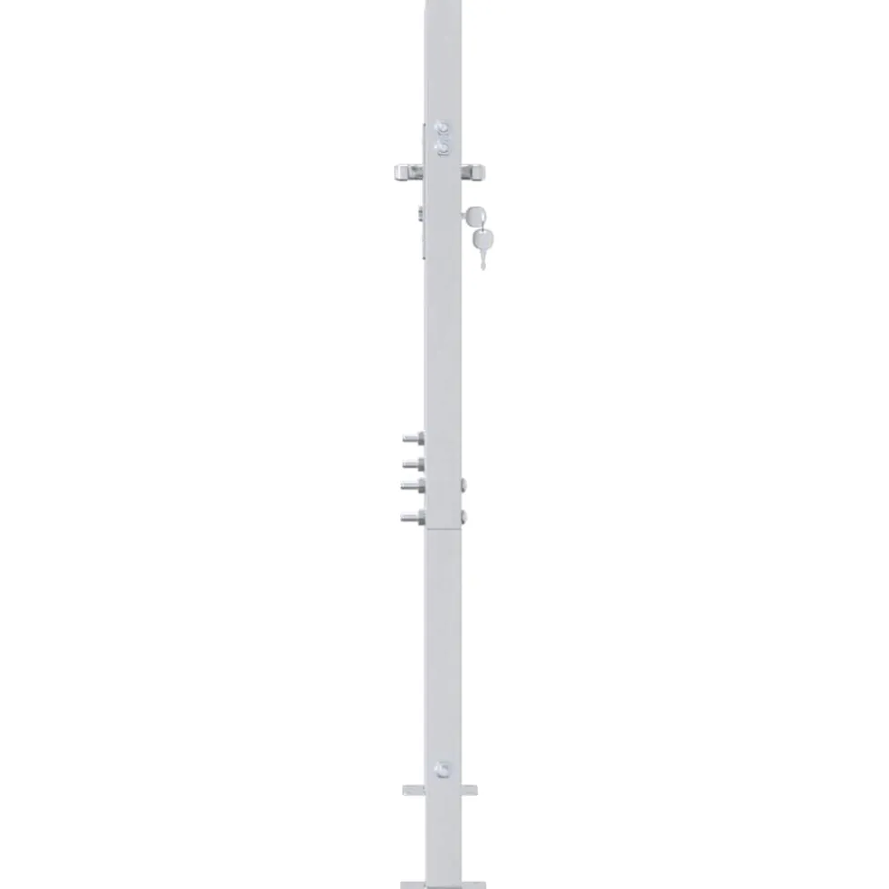 vidaXL Tuinpoort met slot Zilver 85 x 97 cm Roestvrij staal