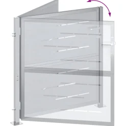 vidaXL Tuinpoort met slot Zilver 85 x 97 cm Roestvrij staal
