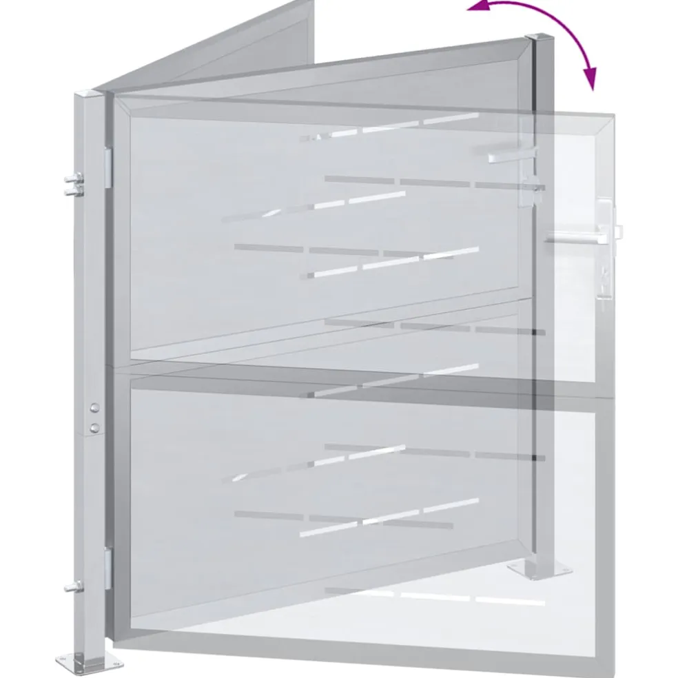 vidaXL Tuinpoort met slot Zilver 85 x 97 cm Roestvrij staal