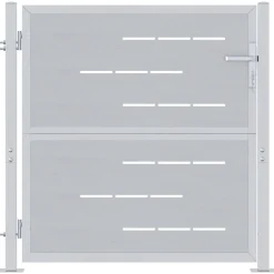 vidaXL Tuinpoort met slot Zilver 85 x 97 cm Roestvrij staal