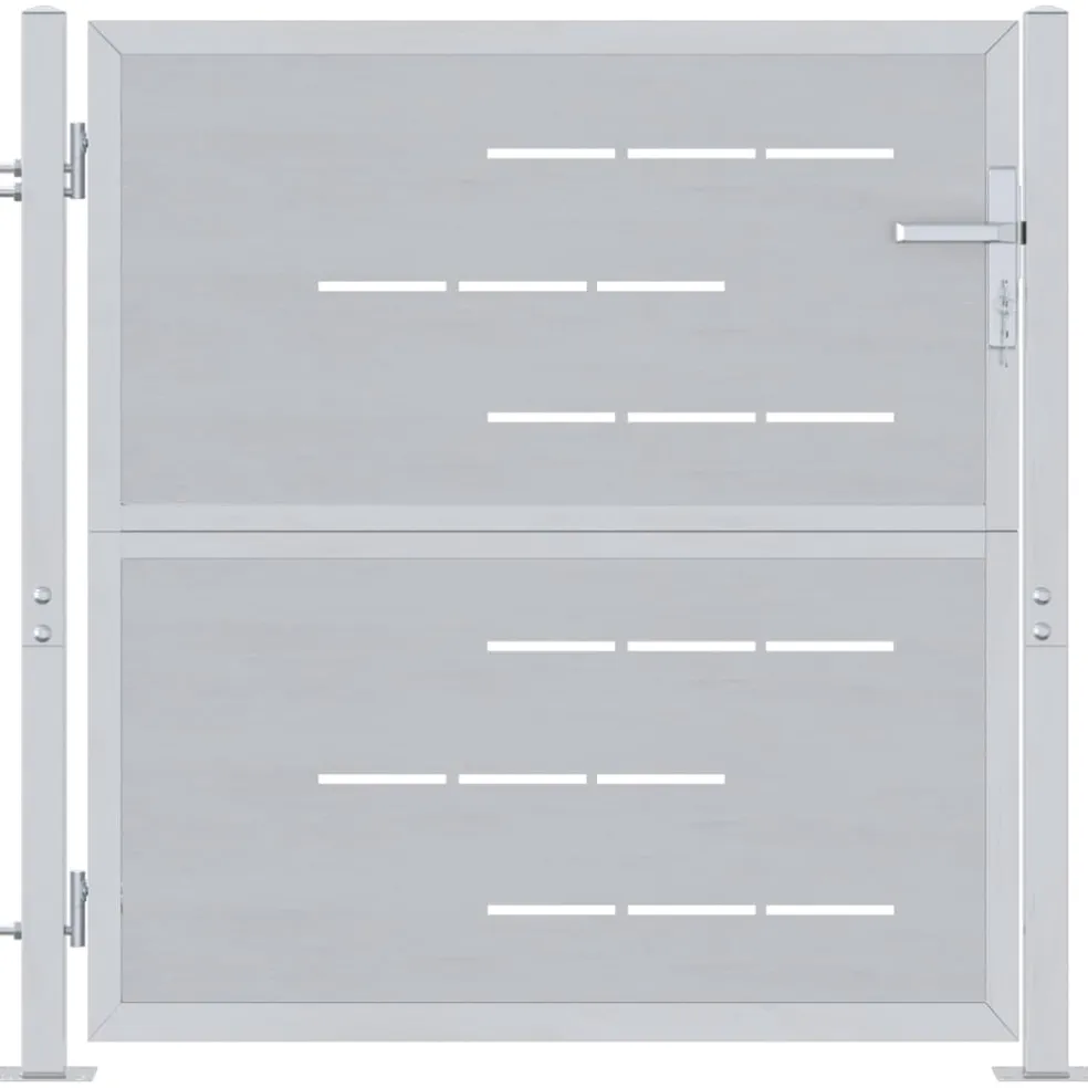 vidaXL Tuinpoort met slot Zilver 85 x 97 cm Roestvrij staal