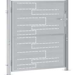 vidaXL Tuinpoort met slot Zilver 85 x 97 cm Roestvrij staal