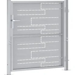 vidaXL Tuinpoort met slot Zilver 85 x 97 cm Roestvrij staal