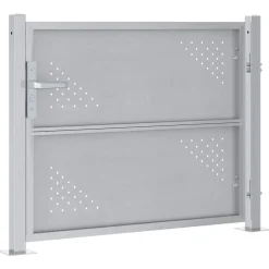 vidaXL Tuinpoort met slot Zilver 85 x 70 cm Roestvrij staal