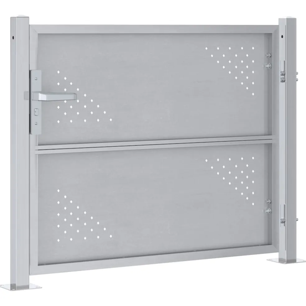 vidaXL Tuinpoort met slot Zilver 85 x 70 cm Roestvrij staal