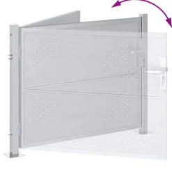 vidaXL Tuinpoort met slot Zilver 85 x 70 cm Roestvrij staal