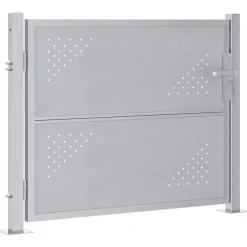 vidaXL Tuinpoort met slot Zilver 85 x 70 cm Roestvrij staal