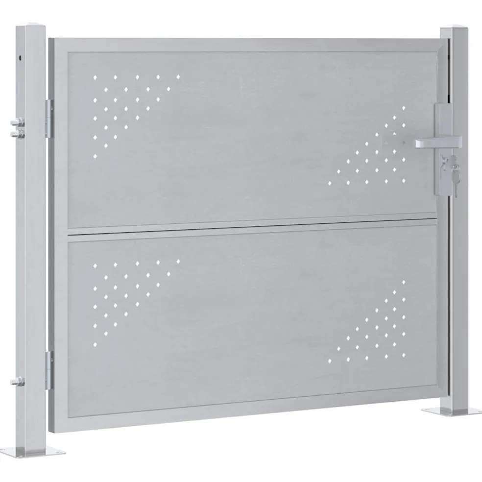 vidaXL Tuinpoort met slot Zilver 85 x 70 cm Roestvrij staal