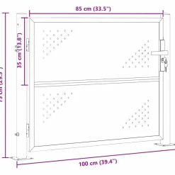 vidaXL Tuinpoort met slot Zilver 85 x 70 cm Roestvrij staal