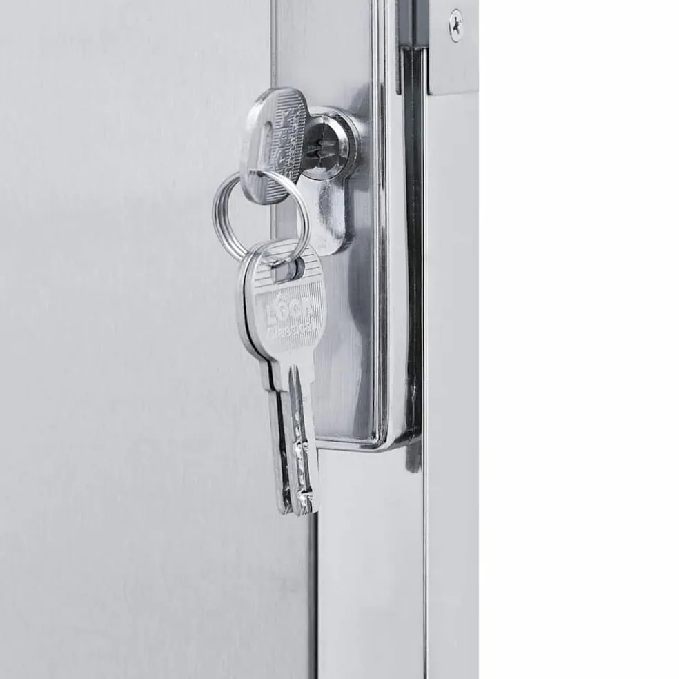 vidaXL Tuinpoort met slot Zilver 85 x 70 cm Roestvrij staal