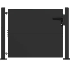 vidaXL Tuinpoort met slot Zwart 110 x 105 cm Gepoedercoat staal